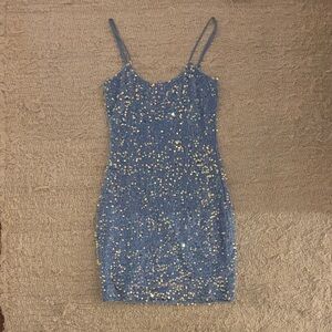 Lucy in the Sky Sparkling Blue Mini Dress